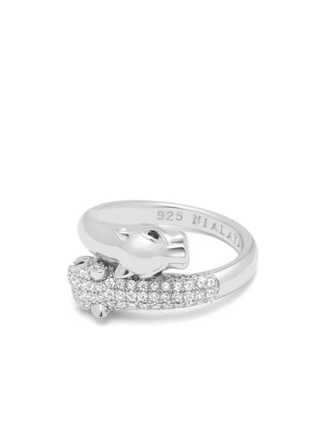 Nialaya Women's Ring Twisted Sterling Silver Panther Ring Twisted Sterling Silver Panther Ring